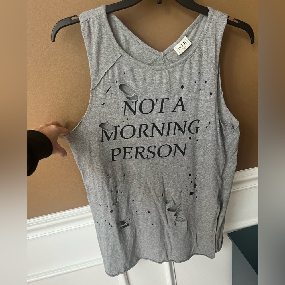 h.i.p. Women’s Gray Swim Coverup with Relaxed Fit Distressed Size XL 90s Grunge